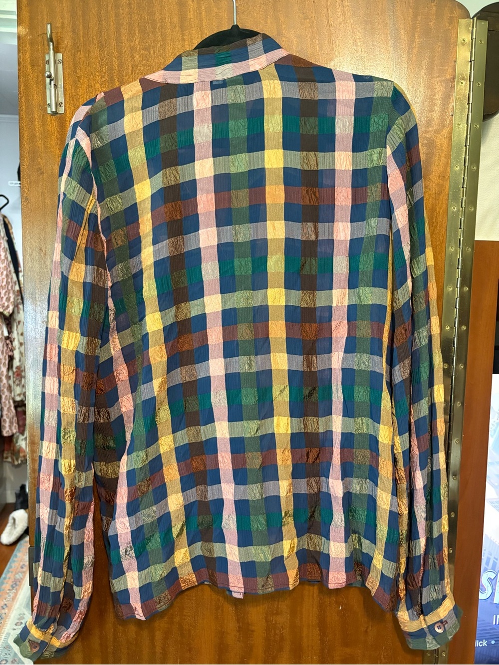 Plaid Ruffle Button-Up Blouse in Multi-Color - Kids - Picture 2 of 3